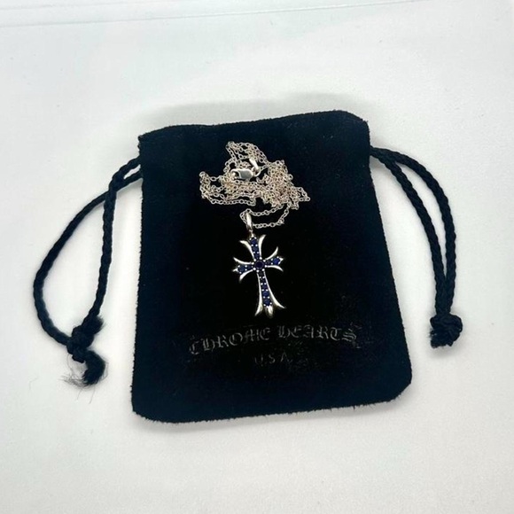 Chrome Hearts Silver and Black Cross Pendant